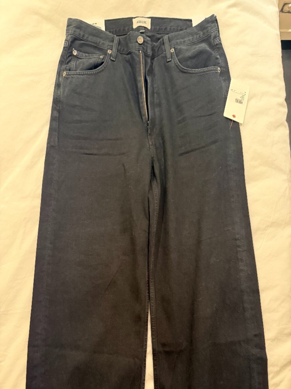 Agolde black wide-leg jeans - size 31